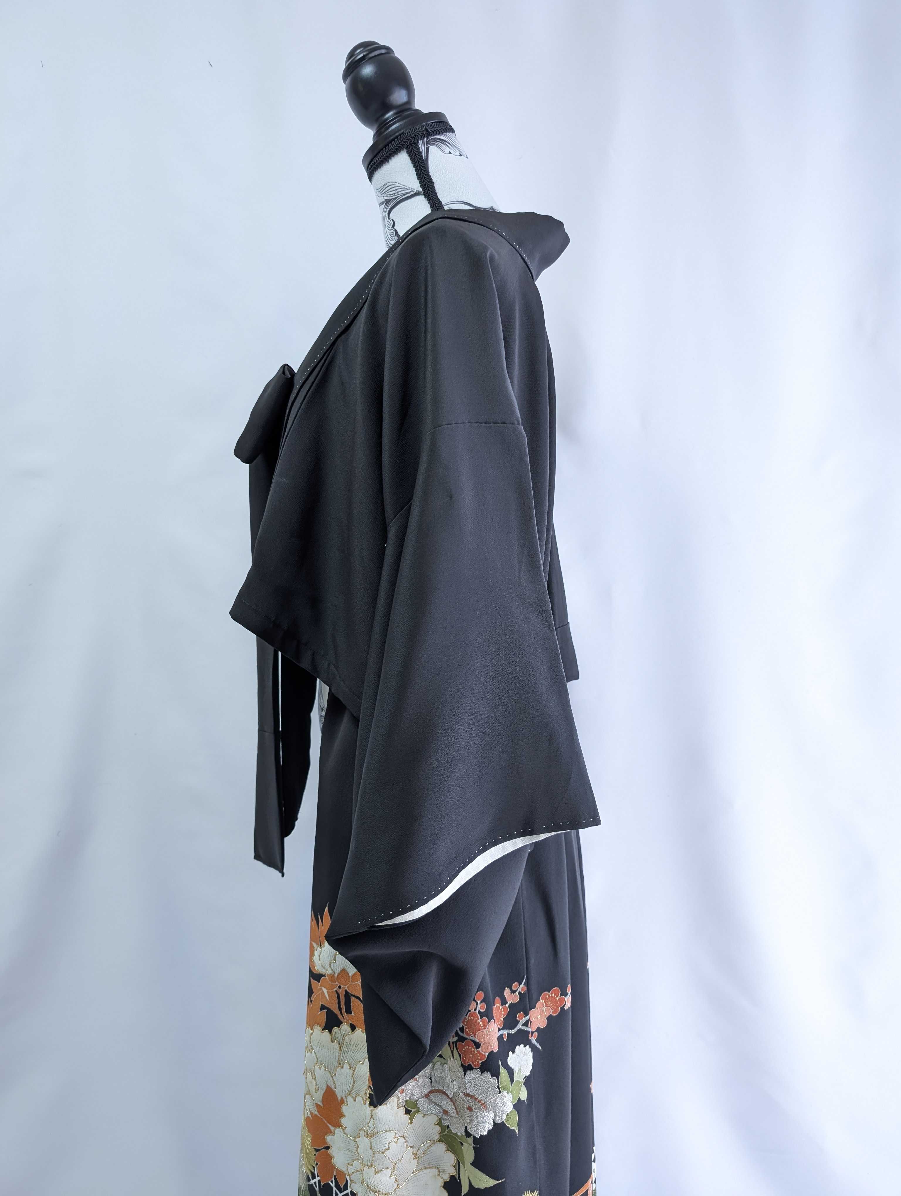金刺繍×花籠文様】黒留袖オーバースカート＆リボンジャケット